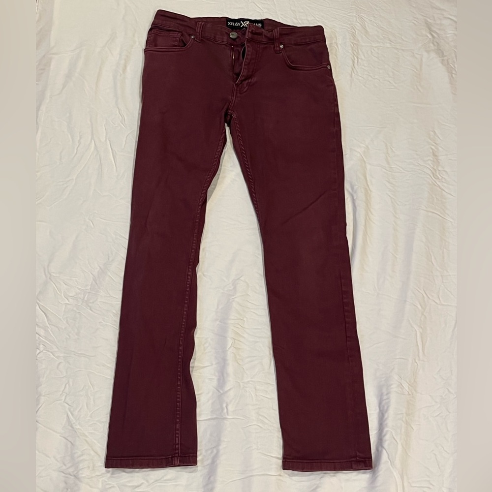 X-ray maroon jeans for men